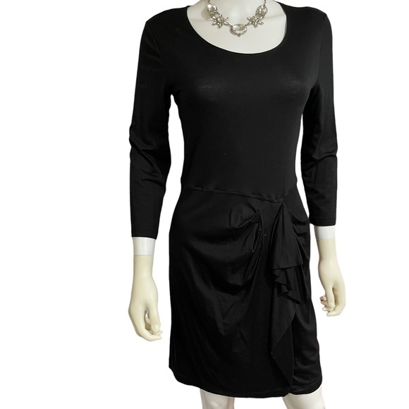 DKNY “little Black dress size small Donna Karan New York body Ruffle - Picture 2 of 5